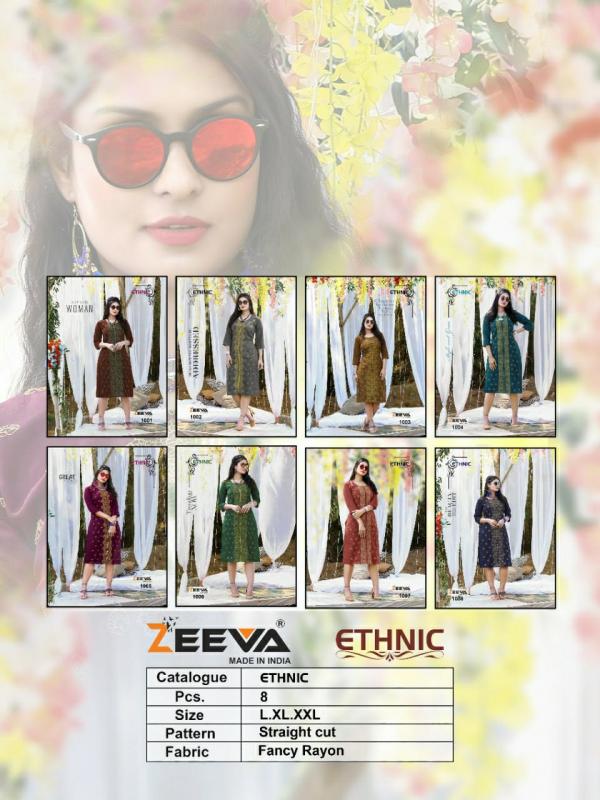 Zeeva Ethnic Rayon Slub Designer Kurti Collection